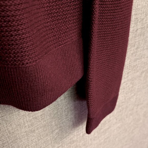 J Crew scalloped crew neck sweater MEDIUM maroon red (IRIS) - NWT -Boutique - Picture 5 of 8